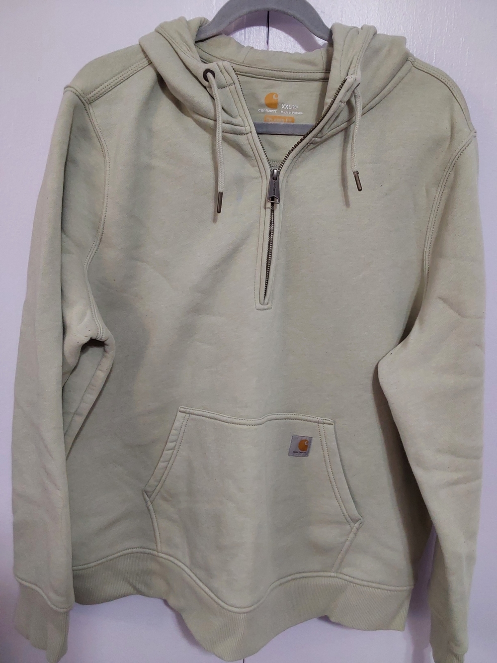 Carhartt Light Sage Green Half-Zip Hoodie